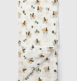 LouLou Lollipop Single Swaddle - Bears on Bike