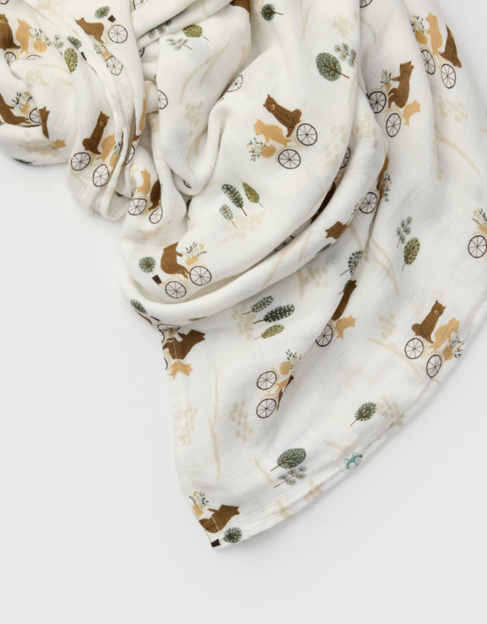 LouLou Lollipop Single Swaddle - Bears on Bike
