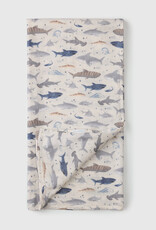 LouLou Lollipop Single Swaddle - Smiley Sharks