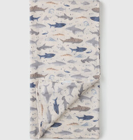 LouLou Lollipop Single Swaddle - Smiley Sharks