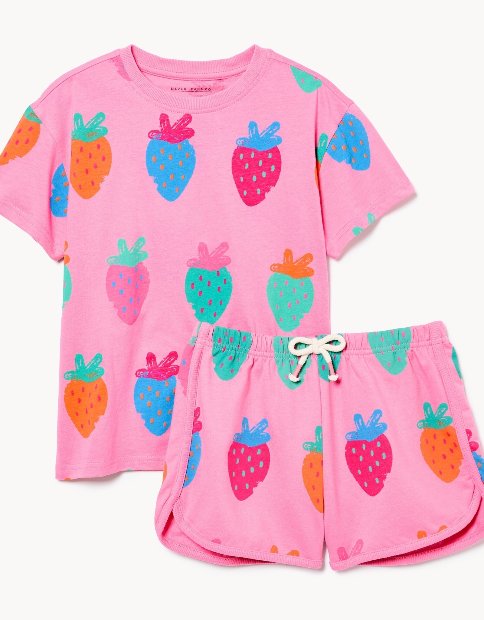 Silver Jeans SP26 Strawberry T-Shirt & Short Set