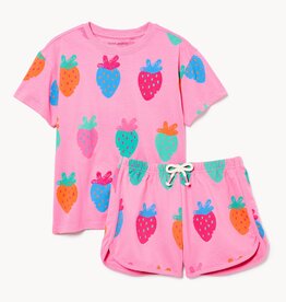 Silver Jeans SP26 Strawberry T-Shirt&Short Set