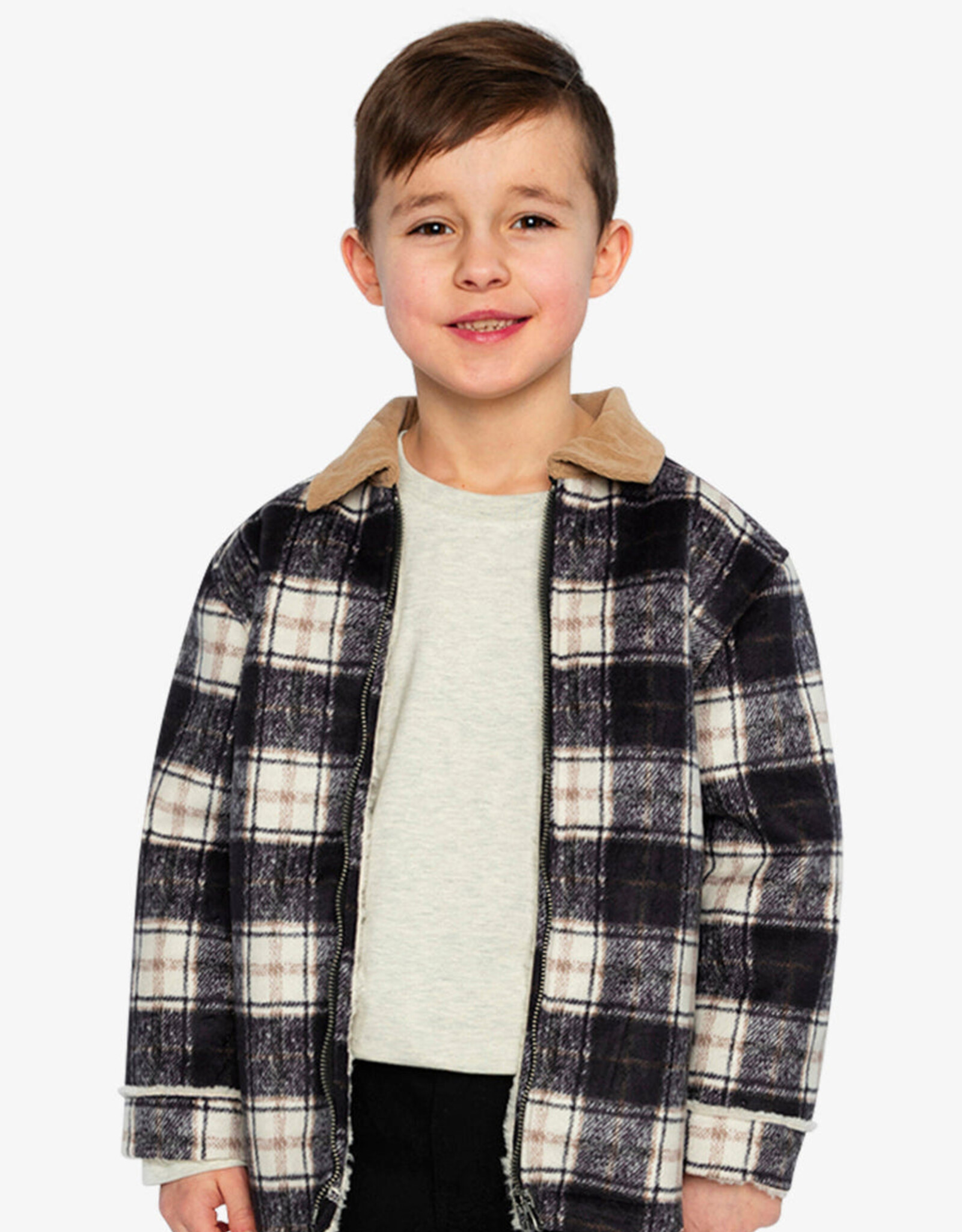 DeuxParDeux FA26 B Plaid Zip Jacket