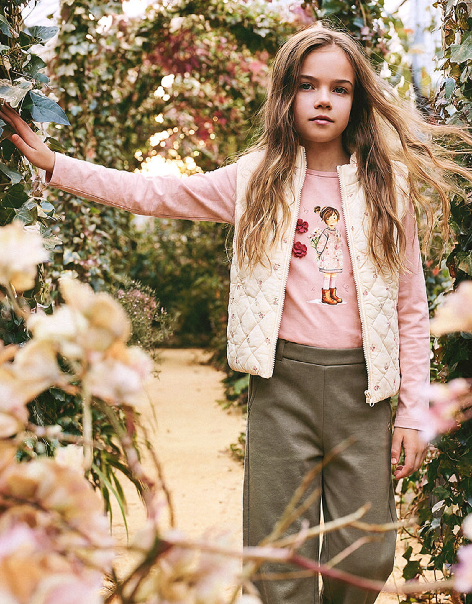DeuxParDeux FA26 G Floral Cord Puffy Vest