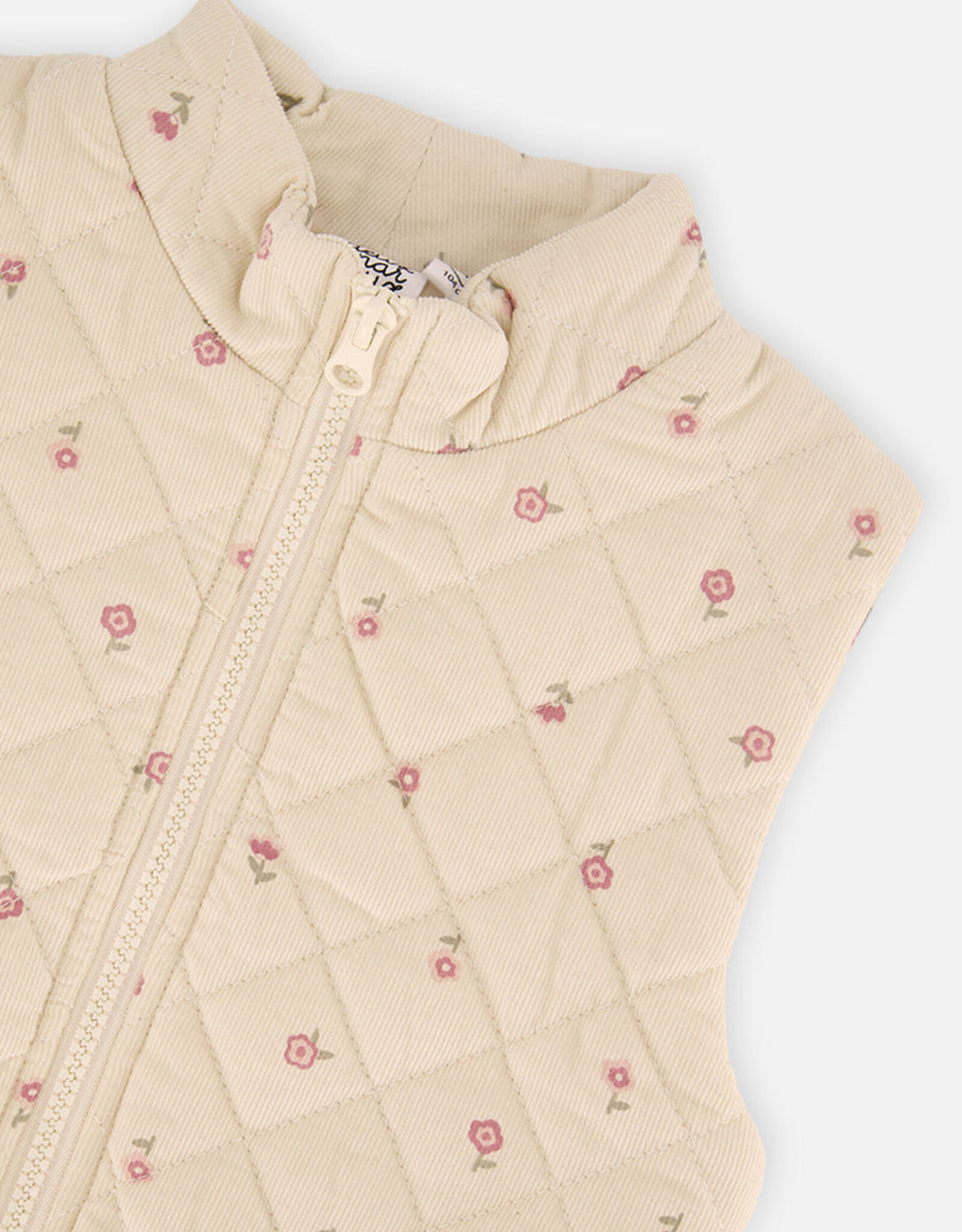 DeuxParDeux FA26 G Floral Cord Puffy Vest