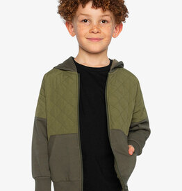 DeuxParDeux FA26 Bi-Material Zip Hood Cardi
