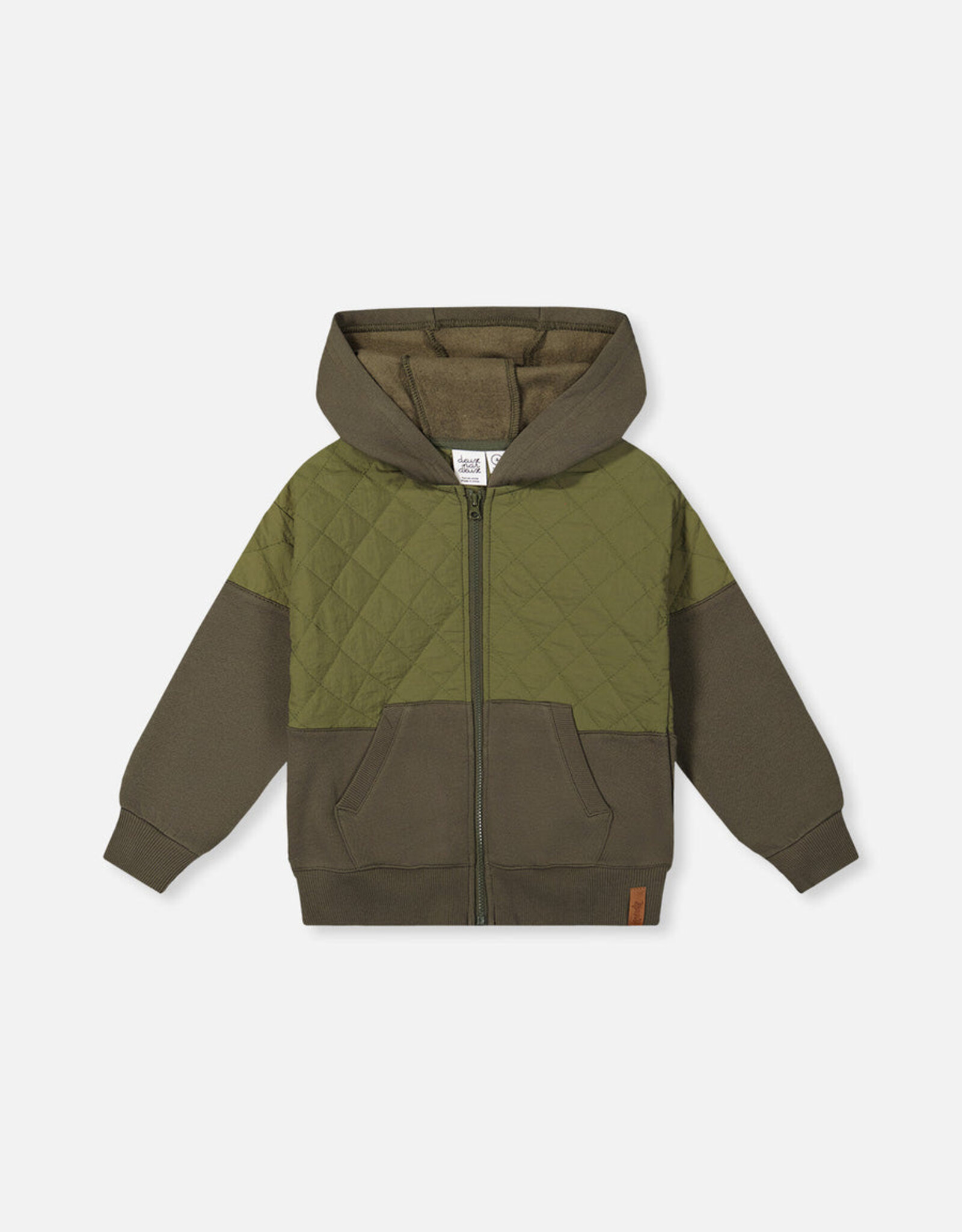 DeuxParDeux FA26 Bi-Material Zip Hood Cardi