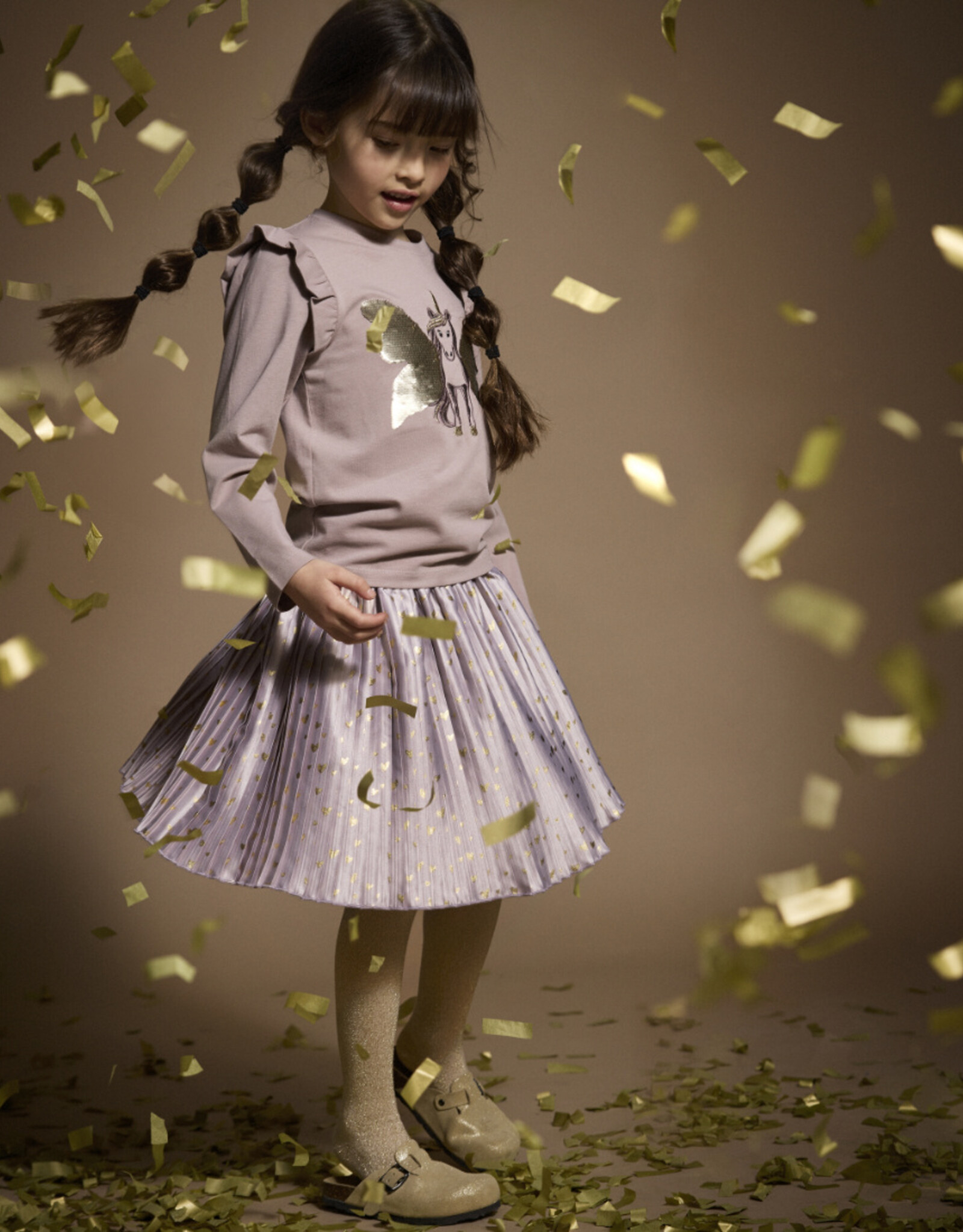 MinyMo FA26 G Heart Pleat Skirt