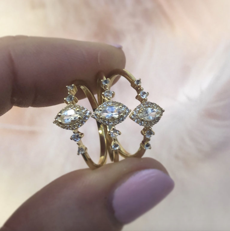 WHITE TOPAZ HARLOW RING