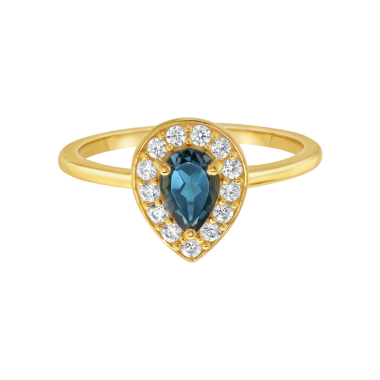 LA KAISER LONDON BLUE TOPAZ STARRY EYED RING