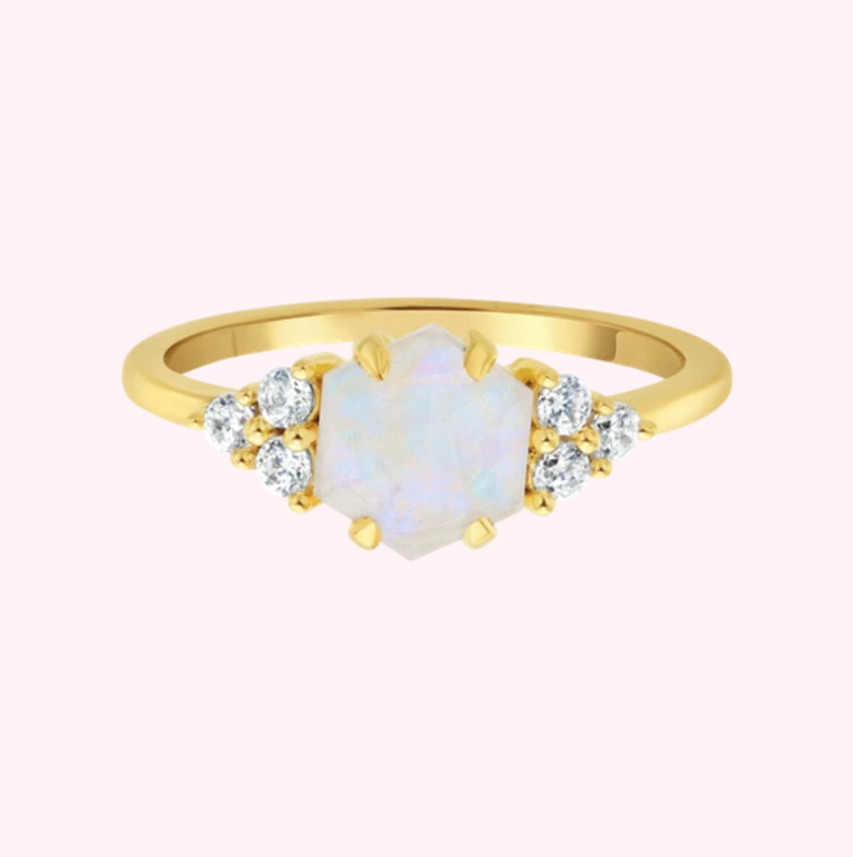 LA KAISER RAINBOW MOONSTONE LUMIERE RING