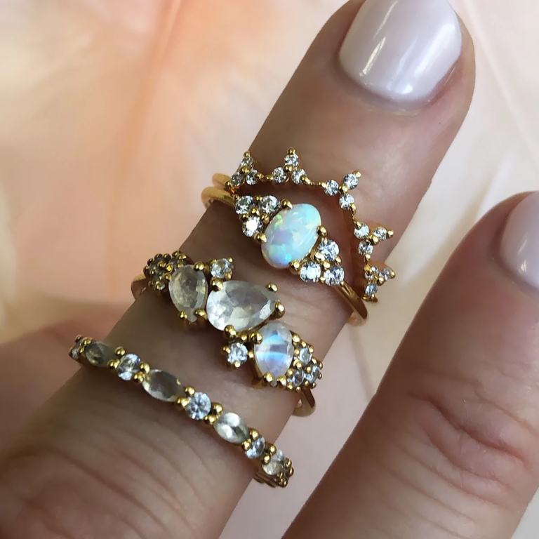 LA KAISER MINI OPAL & DIAMOND ABELLA RING