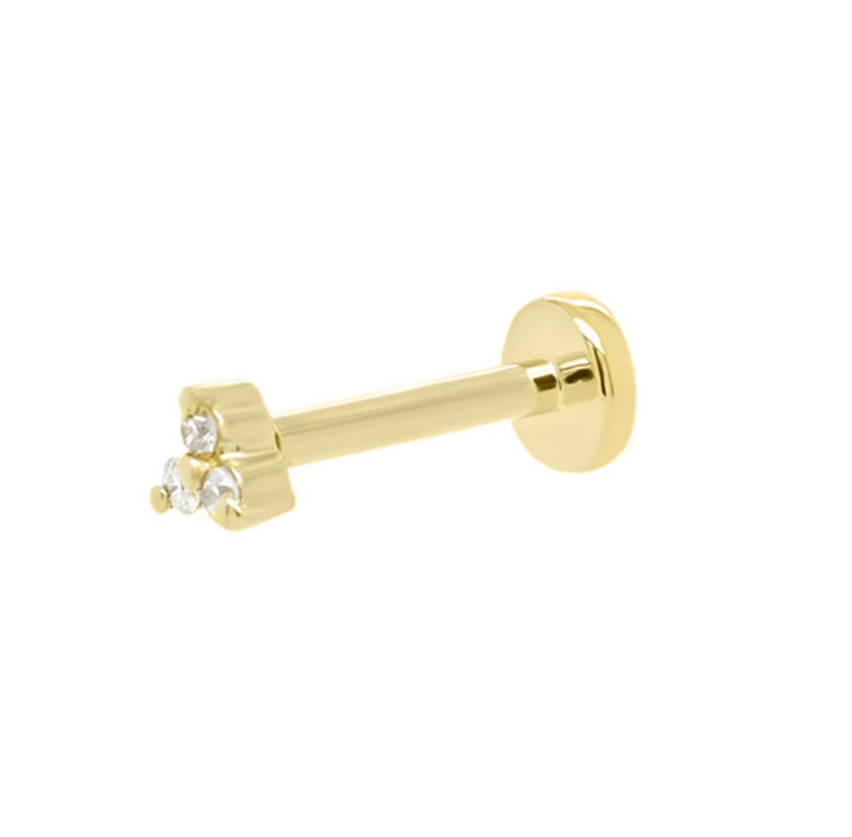 PORTER LYONS MINI DIAMOND TRIO FLAT BLACK STUD