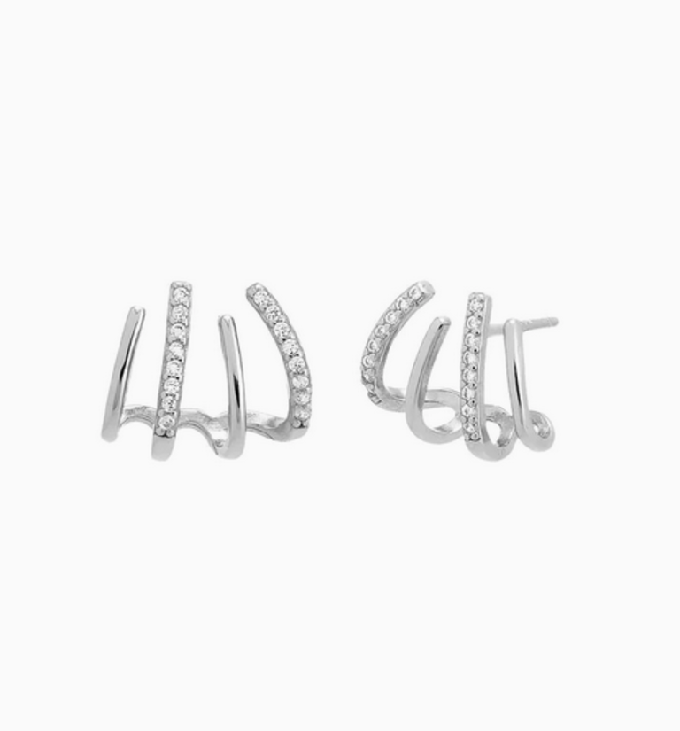 ADINA EDEN SOLID/PAVE MULTI CLAW STUD EARRING