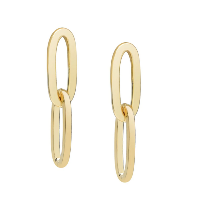 OFINA JEWELRY THICK DOUBLE PAPERCLIP STUD