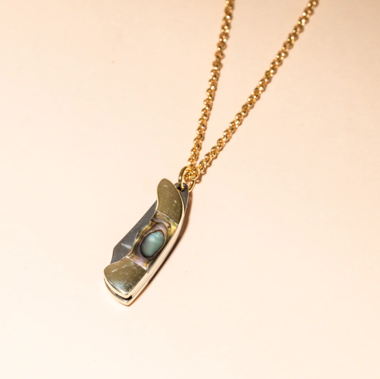 LARISSA LODEN JUDITH ABALONE SAFETY NECKLACE