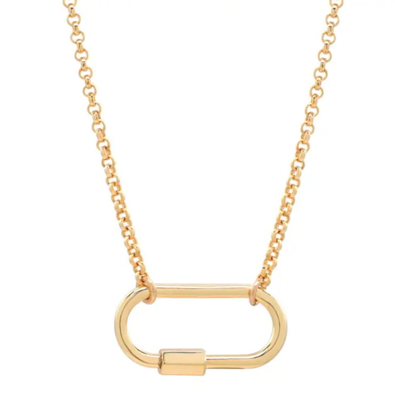 OFINA JEWELRY ROLO CHAIN CARABINER NECKLACE