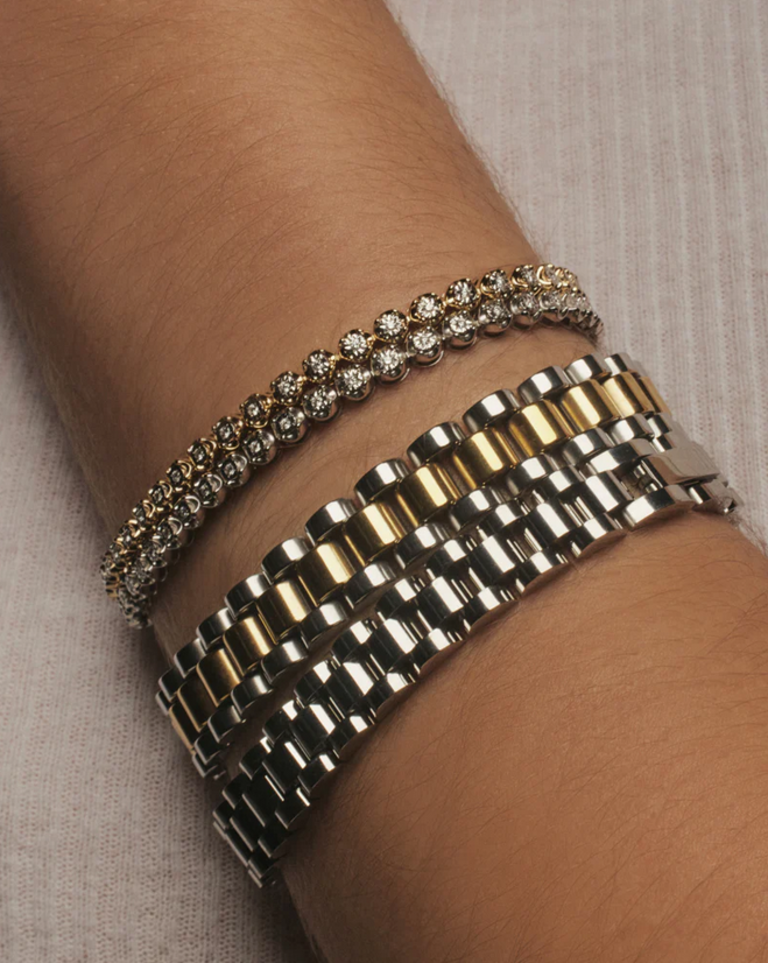 LUV AJ TWO-TONED TIMEPIECE BRACELET