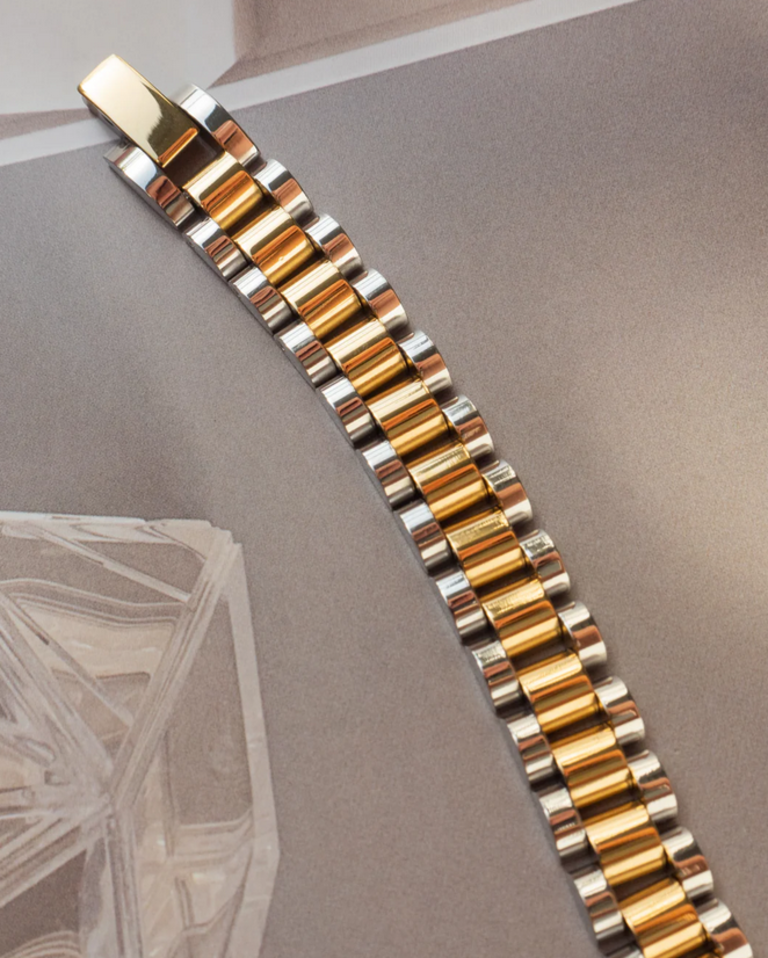 LUV AJ TWO-TONED TIMEPIECE BRACELET