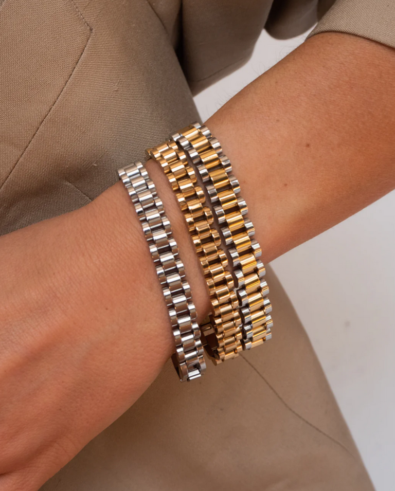 LUV AJ TWO-TONED TIMEPIECE BRACELET