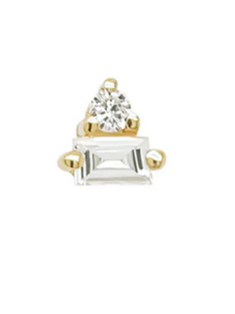 PORTER LYONS TRILLION DUO DIAMOND FLAT BACK STUD