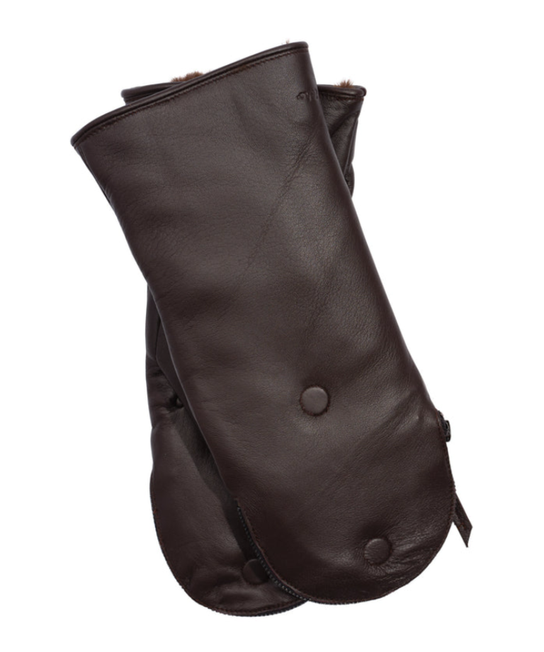 ZIP TOP FAUX FUR LEATHER GLOVE