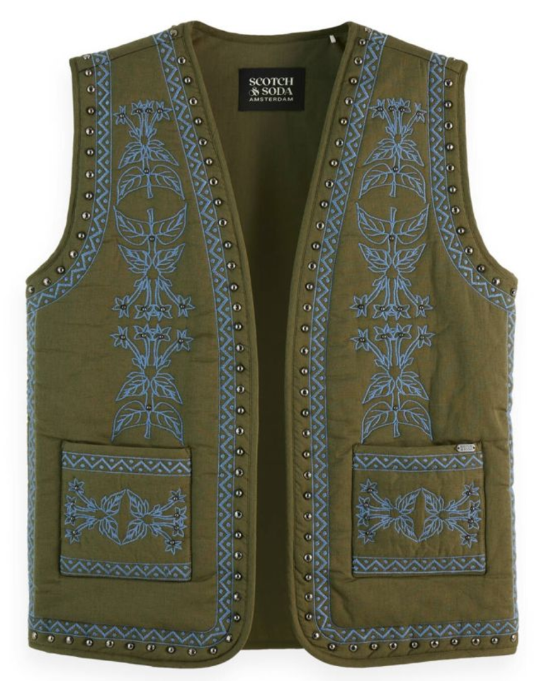 SCOTCH & SODA FLORAL EMBROIDERED VEST