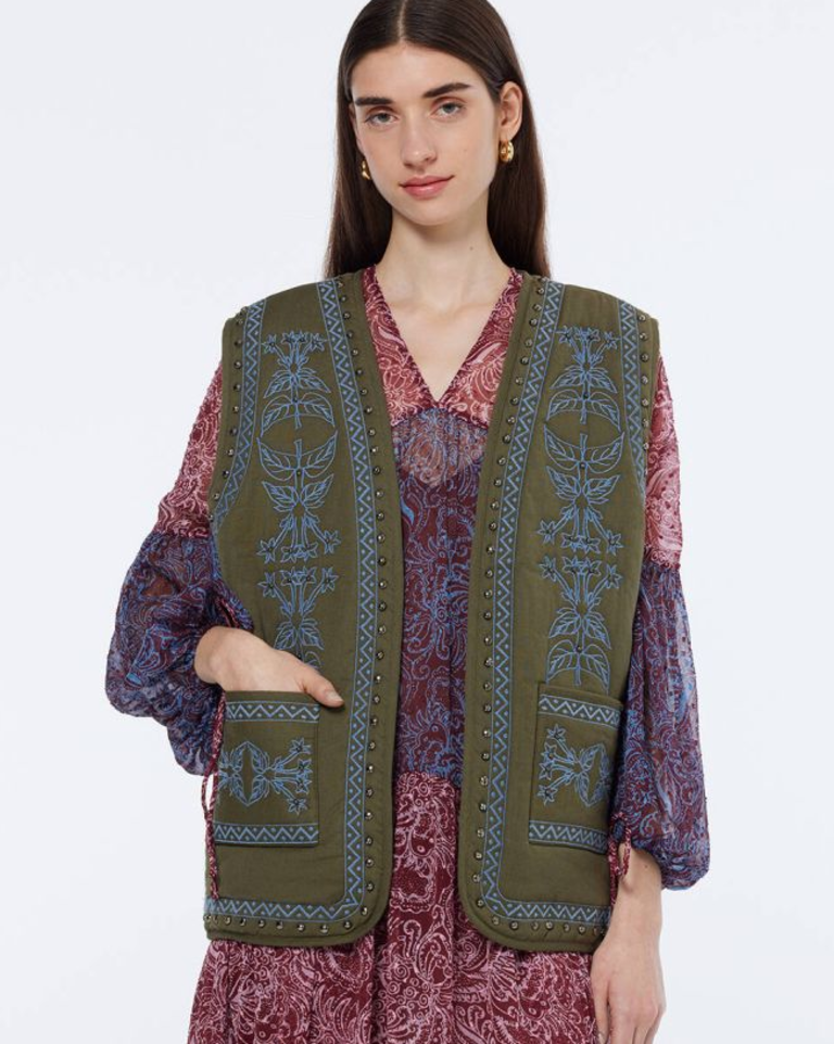 SCOTCH & SODA FLORAL EMBROIDERED VEST