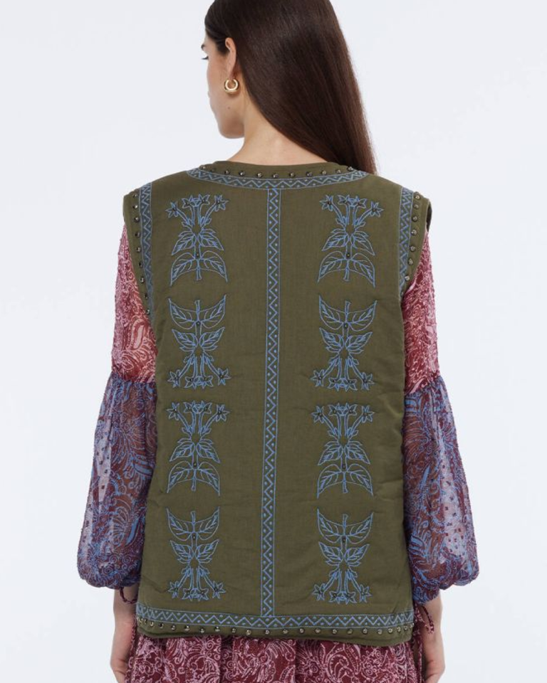SCOTCH & SODA FLORAL EMBROIDERED VEST