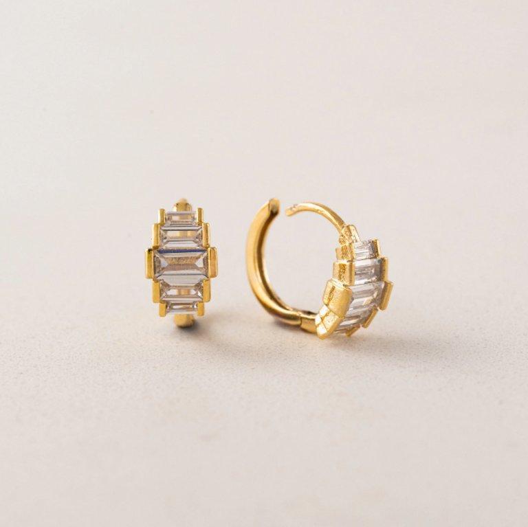 LOVER'S TEMPO CLARICE HUGGIE HOOP EARRINGS