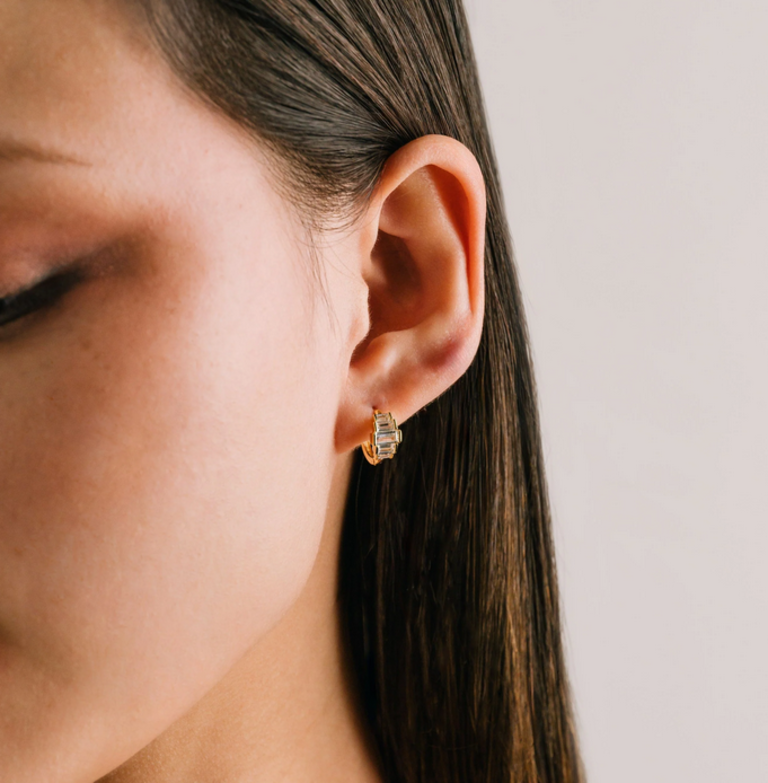 LOVER'S TEMPO CLARICE HUGGIE HOOP EARRINGS