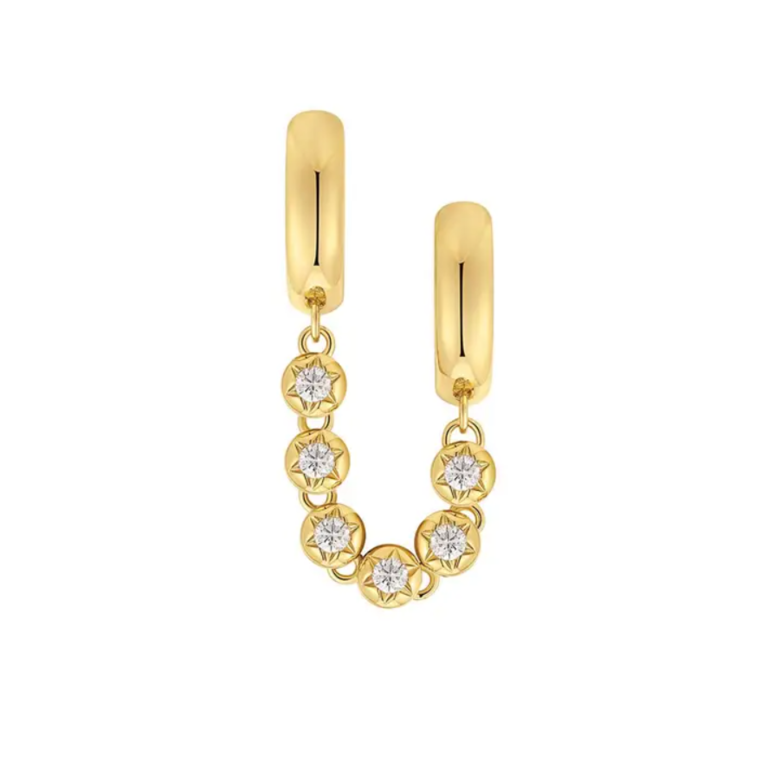 LUV AJ ROSE BUD DOUBLE HOOPS