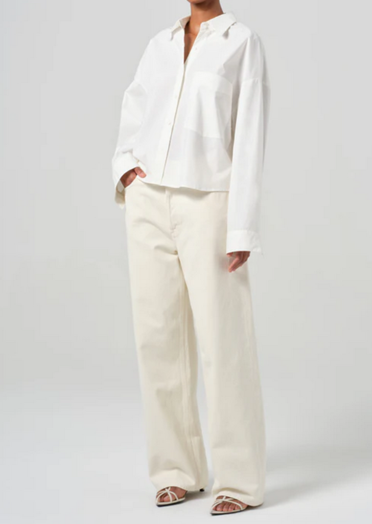 AGOLDE NAYA CROPPED SHIRT