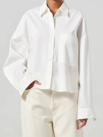 AGOLDE NAYA CROPPED SHIRT