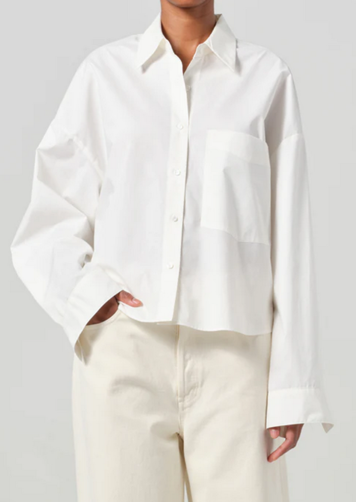 AGOLDE NAYA CROPPED SHIRT