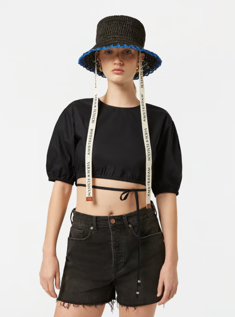 SCOTCH & SODA CROPPED POPLIN TOP