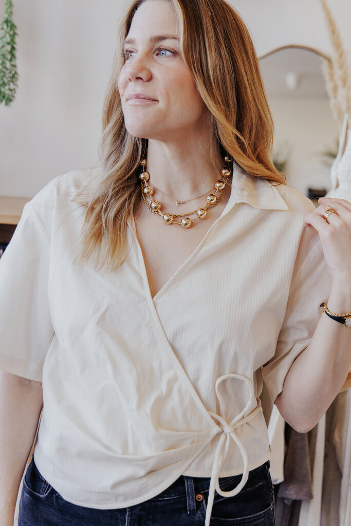 SCOTCH & SODA EMMA STRIPE WRAP TOP