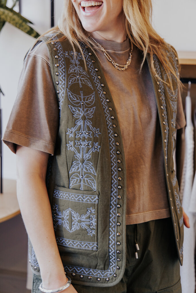 SCOTCH & SODA FLORAL EMBROIDERED VEST