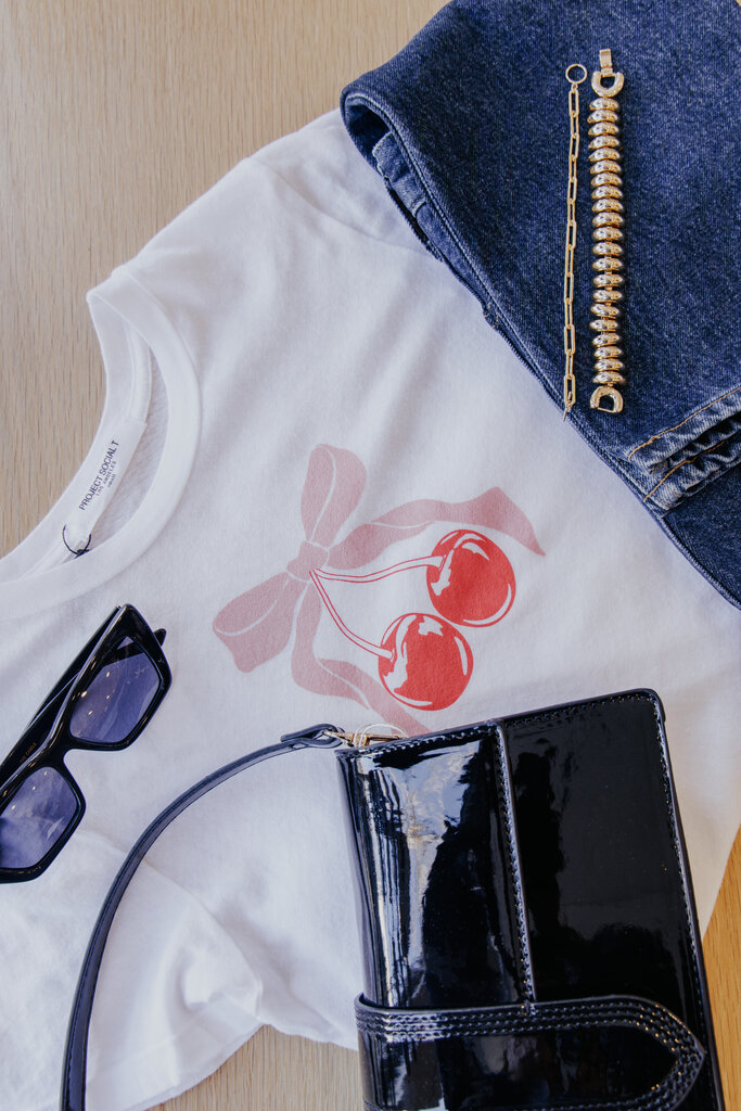 PROJECT SOCIAL T DOUBLE CHERRIES BABY TEE