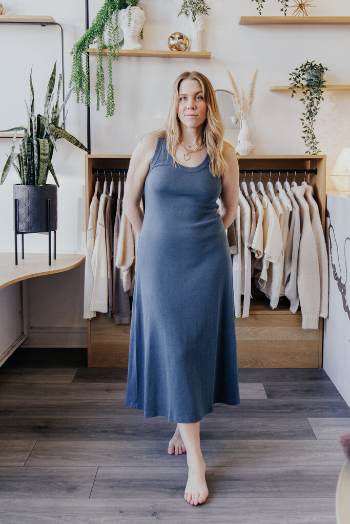 PROJECT SOCIAL T YUMA SCOOP NECK RIB TANK DRESS