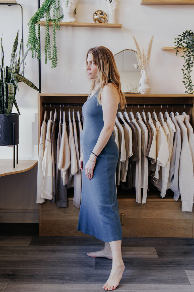 PROJECT SOCIAL T YUMA SCOOP NECK RIB TANK DRESS