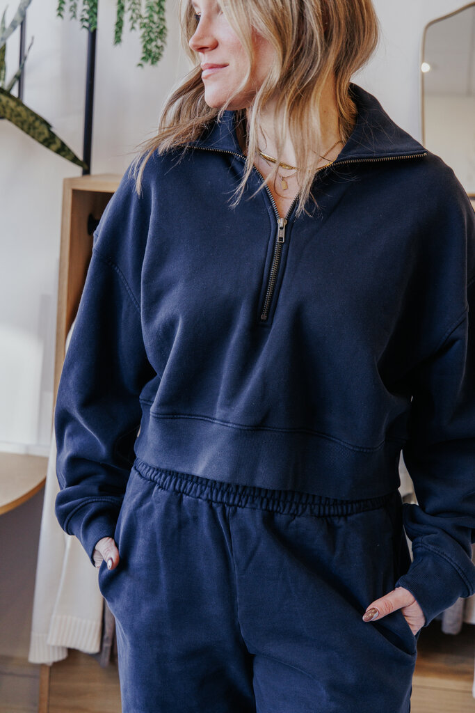 AGOLDE BETHAN 1/4 ZIP SWEATSHIRT