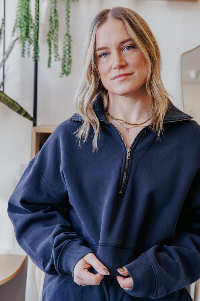 AGOLDE BETHAN 1/4 ZIP SWEATSHIRT