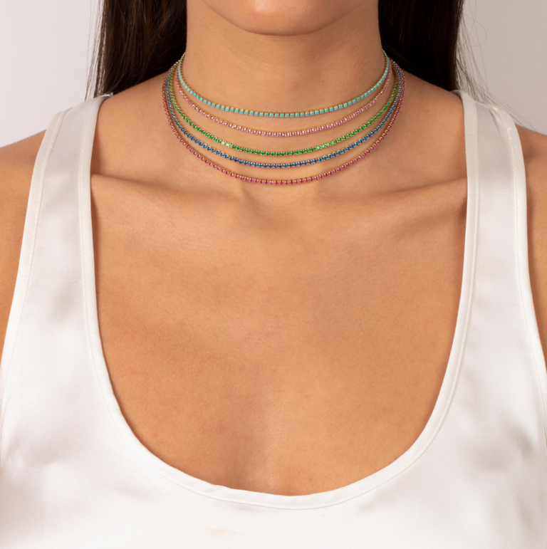 ADINA EDEN COLORED CZ ALL AROUND TENNIS CHOKER