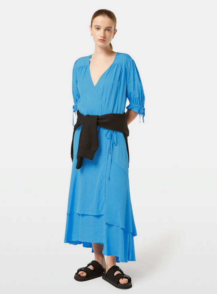 SCOTCH & SODA EARL MIDI WRAP DRESS