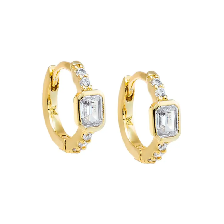 ADINA EDEN BEZEL BAGUETTE HUGGIE
