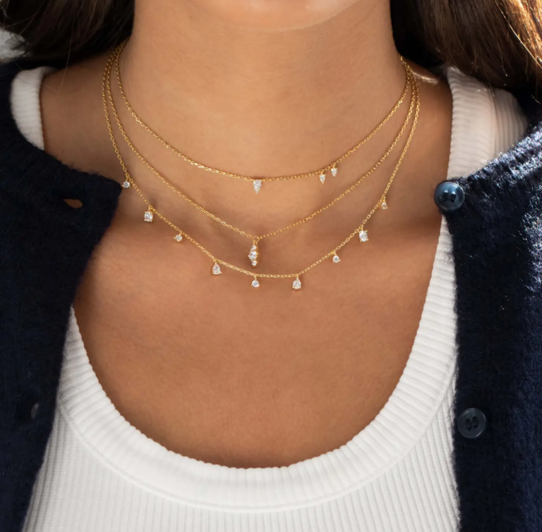 ADINA EDEN CZ GRADUATED CLUSTER NECKLACE