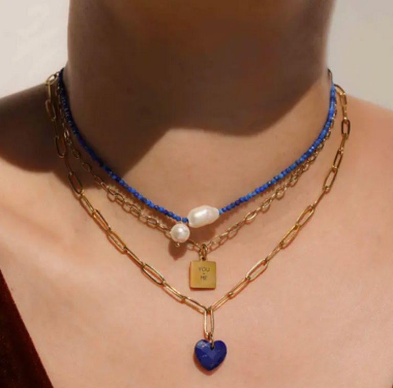KOZAKH MINI SQUARE MESSAGE NECKLACE