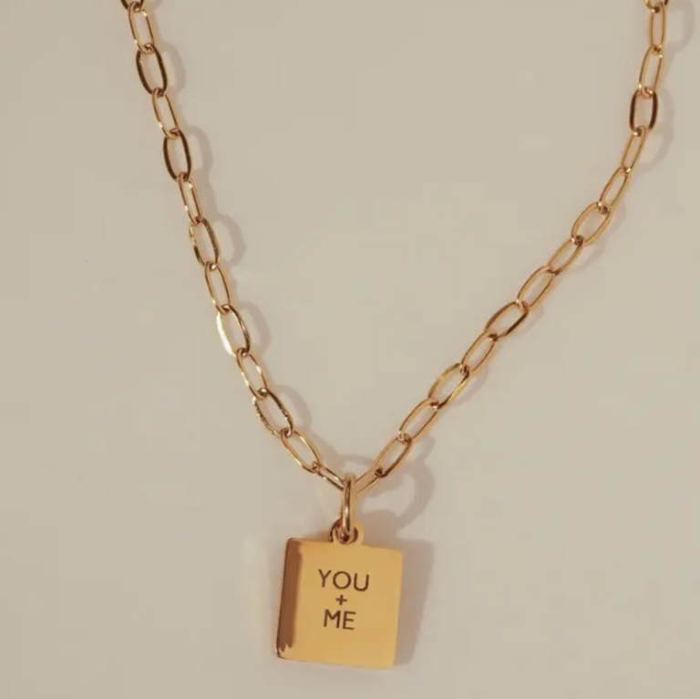 KOZAKH MINI SQUARE MESSAGE NECKLACE