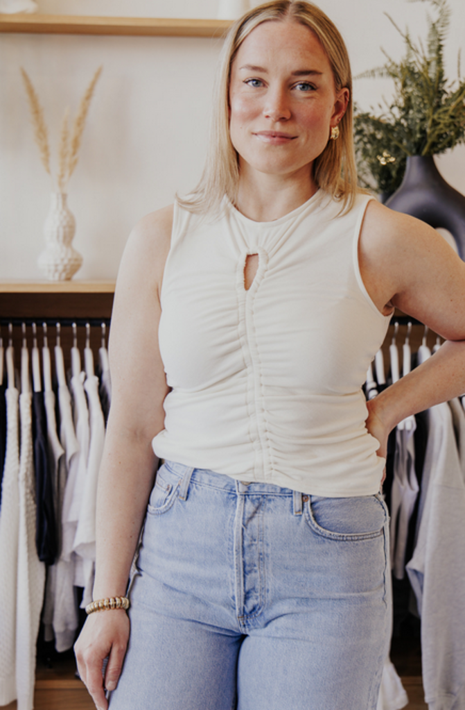SAGE THE LABEL DAYLIGHT RUCHED KEYHOLE TANK